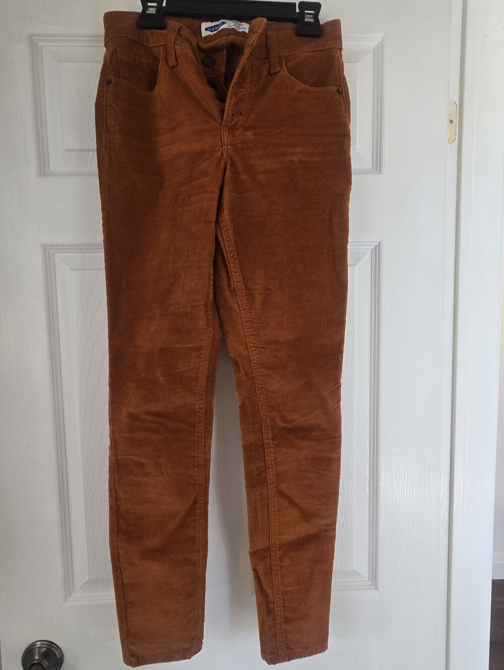 Old Navy Women's Rockstar Super Skinny Orange Corduroy Pants, Size 0
